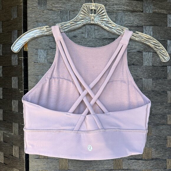 lululemon Energy High-Neck Longline Bra, Lavender, Sz 8 - Picture 2 of 4